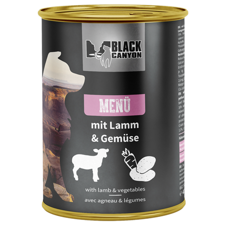 Karma mokra dla psa Black Canyon Menü z jagnięciną i warzywami 410 g