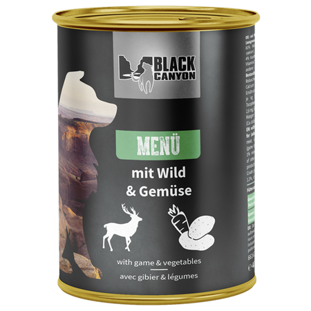 Karma mokra dla psa Black Canyon Menü z dziczyzną i warzywami 410 g